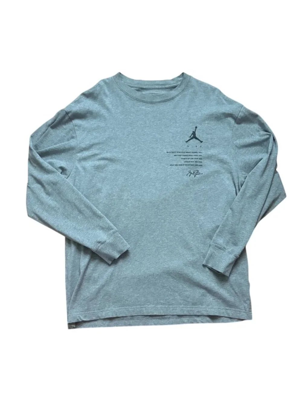 Jordan Jumpman Long-Sleeve T-Shirt-Michael Jordan-Gray-Large-GUC